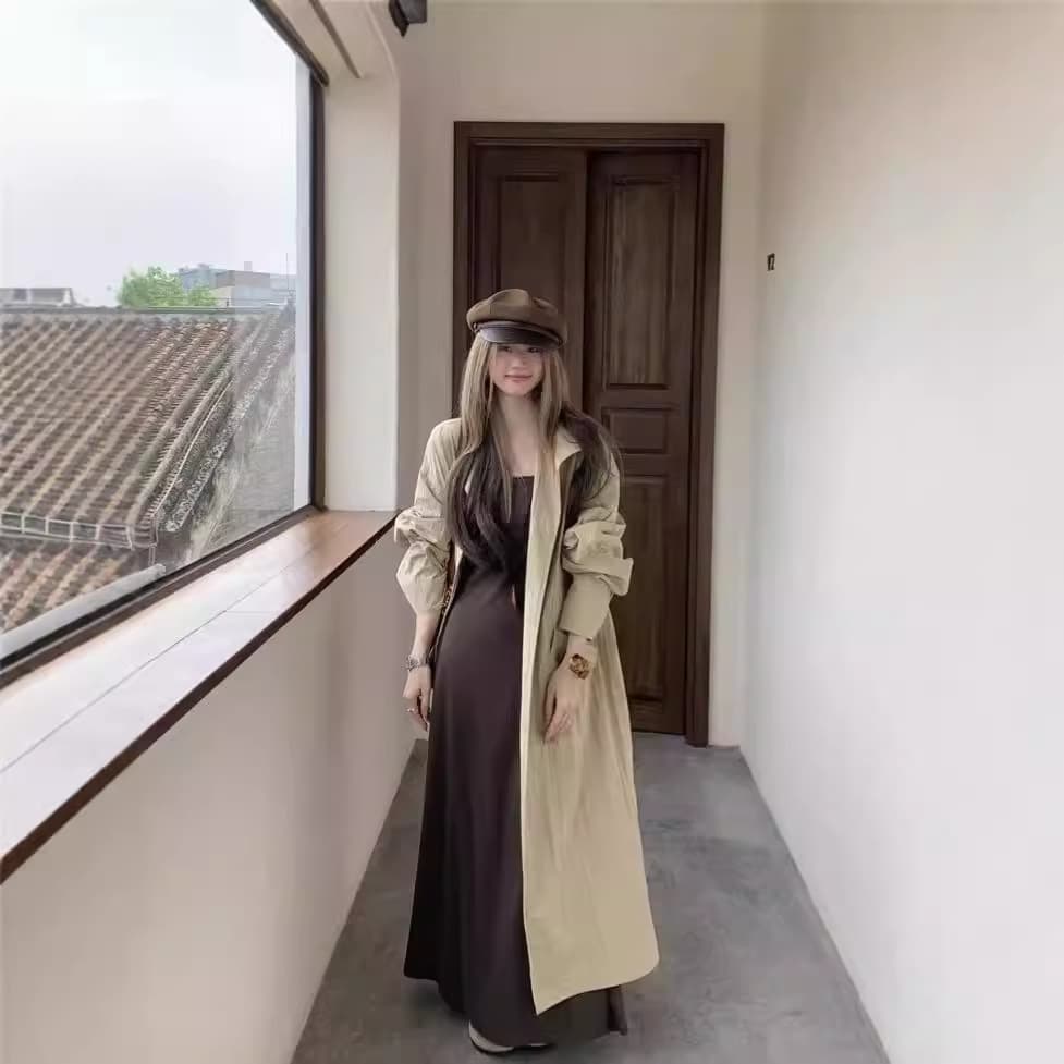 ロングワンピース なめらかリラックスマキシワンピース
