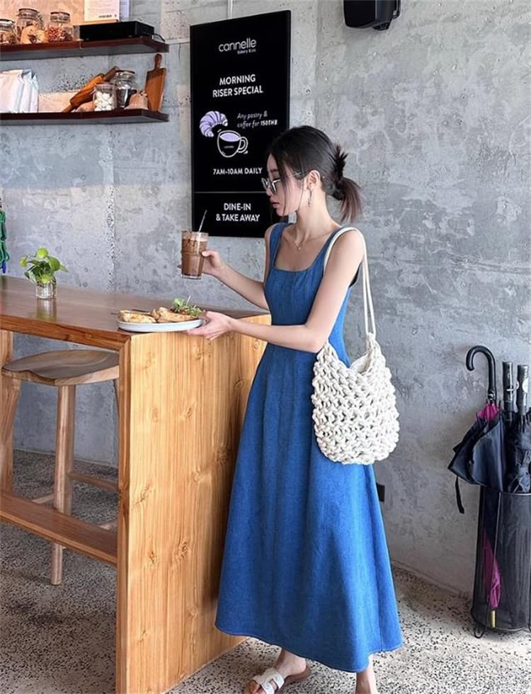 ロングワンピース 夏の大人上品ノースリーブ長袖丈一枚着