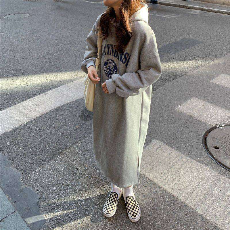 ロングワンピース ゆったりワンピースパーカー