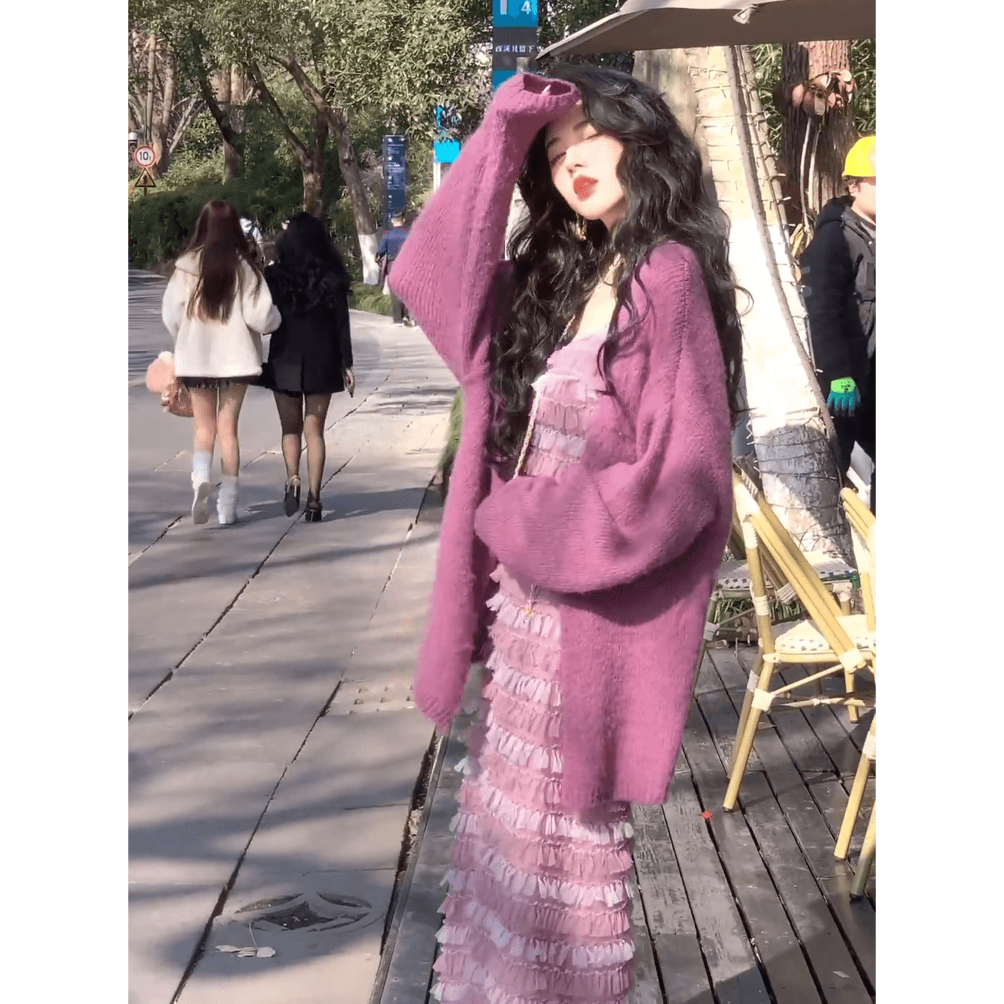 ロングワンピース レース ふんわりティアードレースワンピース