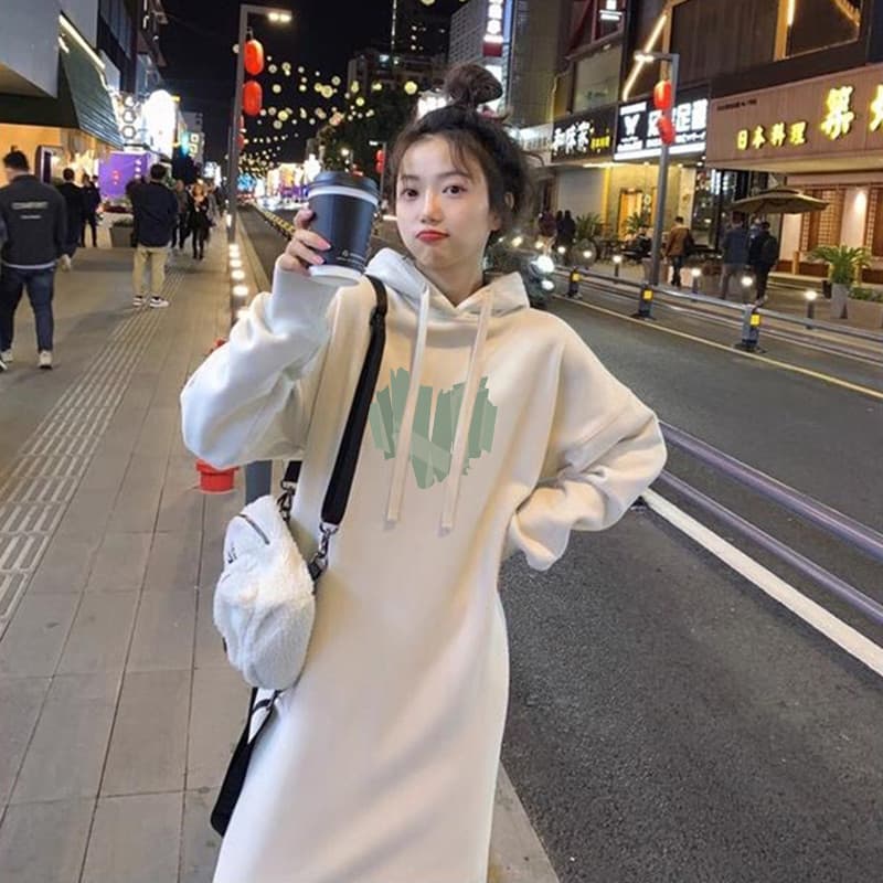 ロングワンピース ふんわりシルエットスウェットワンピース