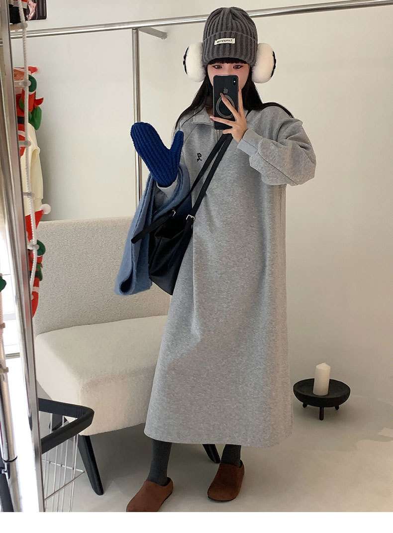 ロングワンピース ゆったりスウェットワンピース