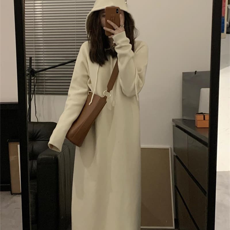 ロングワンピース ゆったりシルエットスウェットワンピース