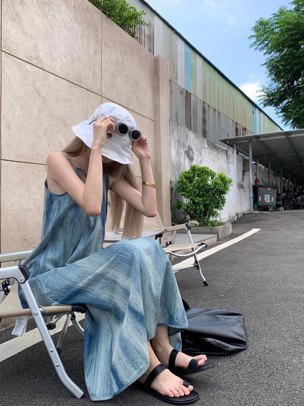 ロングワンピース ゆらぎ染めマキシ丈ワンピース