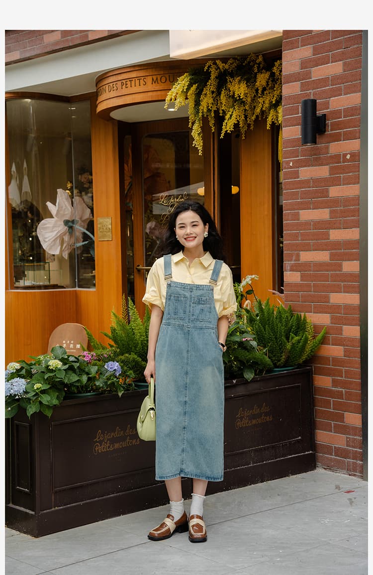 ロングワンピース 優しげなガーデンサロペット