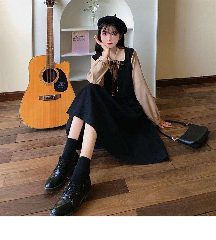 ロングワンピース クラシカル リボン ジャンパースカート