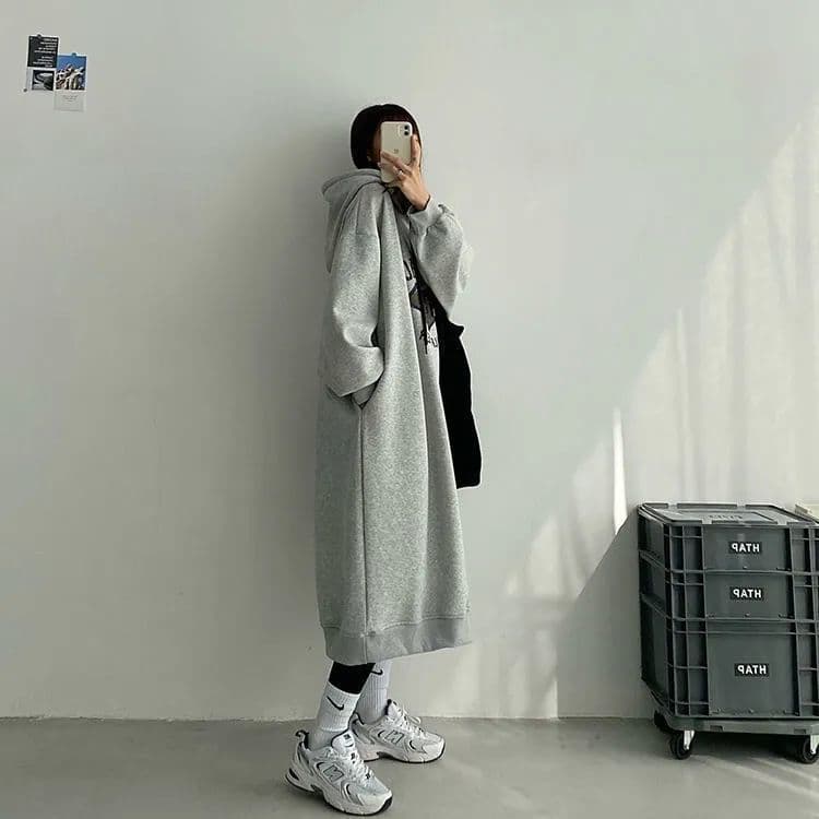 ロングワンピース ストリート系オーバーワンピース
