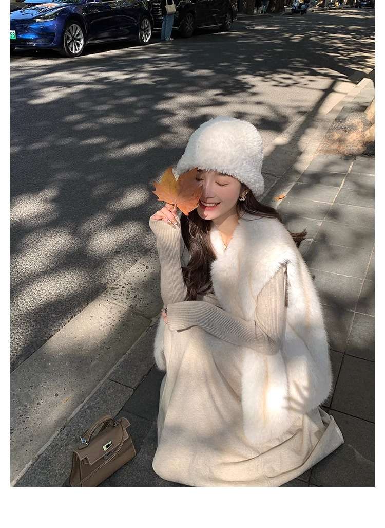 ロングワンピース シャーリング プリンセスニットワンピース