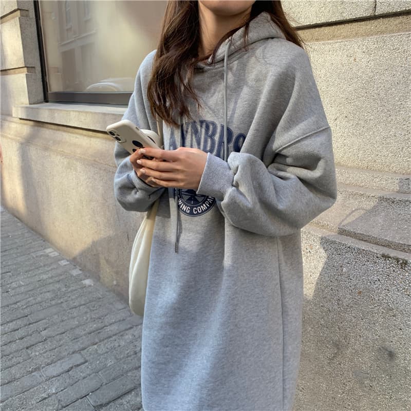 ロングワンピース ゆったりルーズパーカーワンピース
