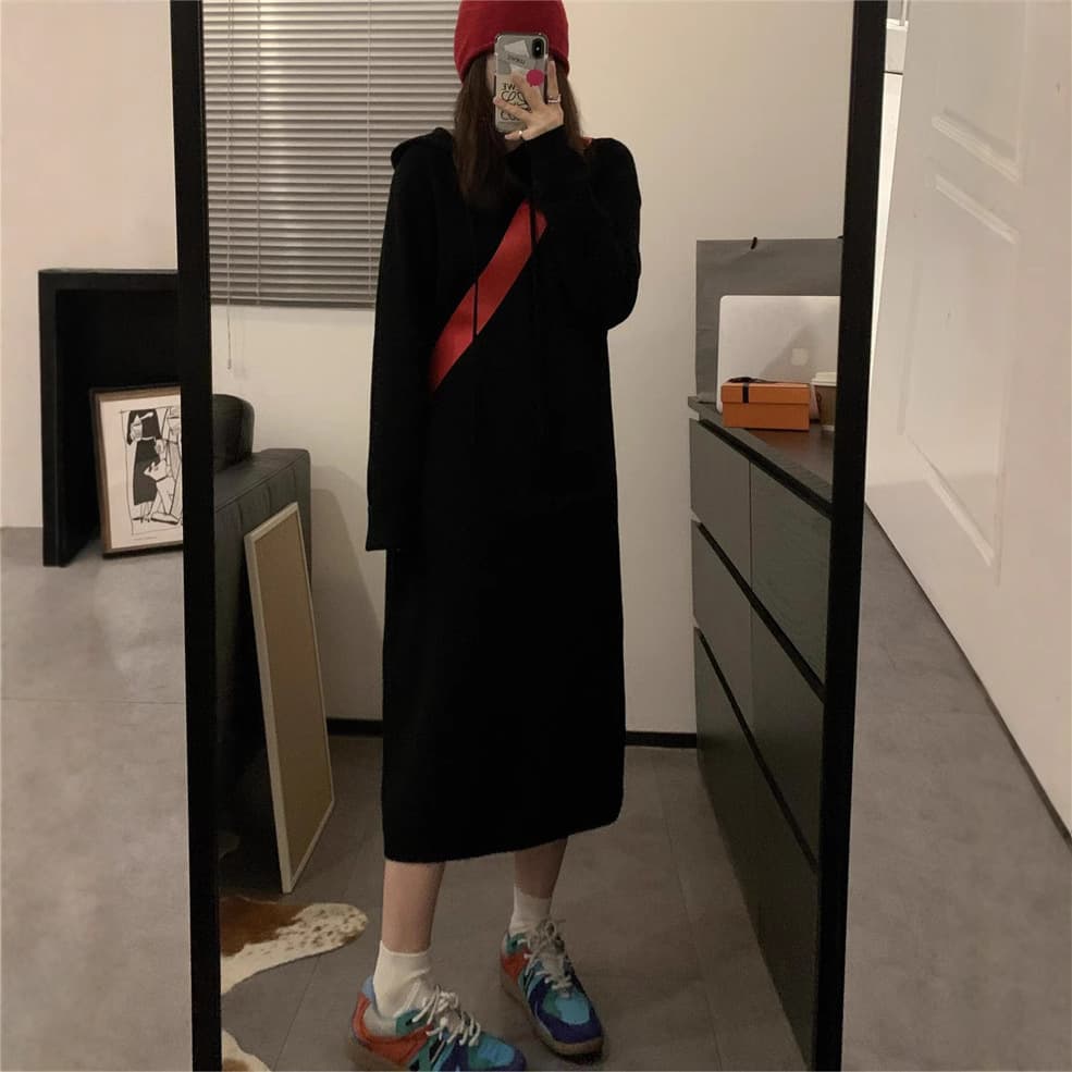 ロングワンピース ゆったりシルエットスウェットワンピース