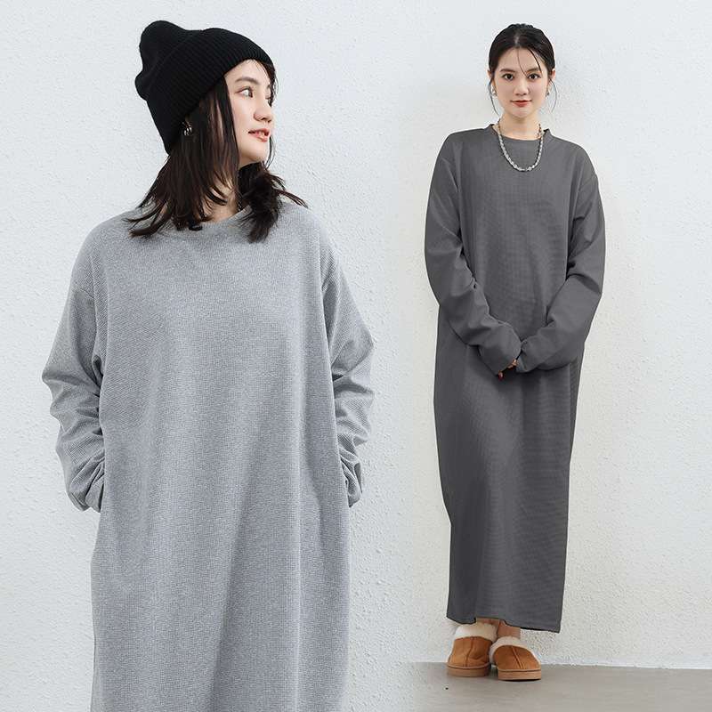 ロングワンピース ゆったり着られる癒しのニットワンピース
