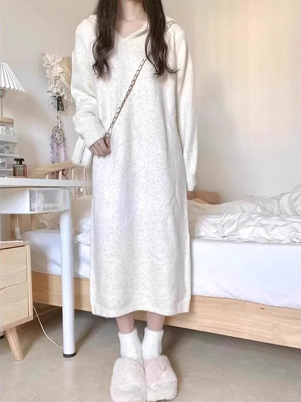 ロングワンピース ふわもこ裏起毛リラックスワンピース