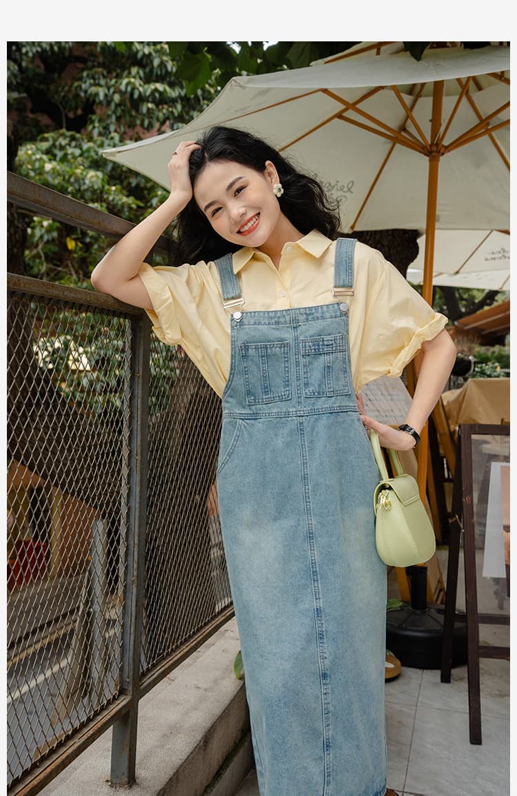 ロングワンピース 優しげなガーデンサロペット