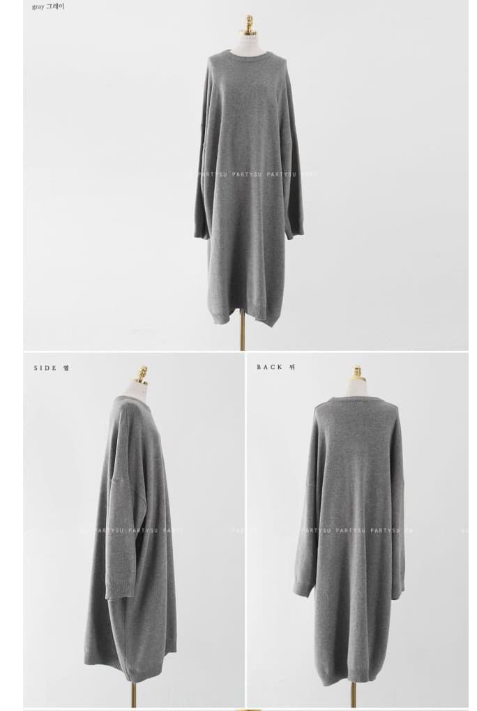 ロングワンピース ふんわりニット ロング丈体型カバー 上品ワンピース