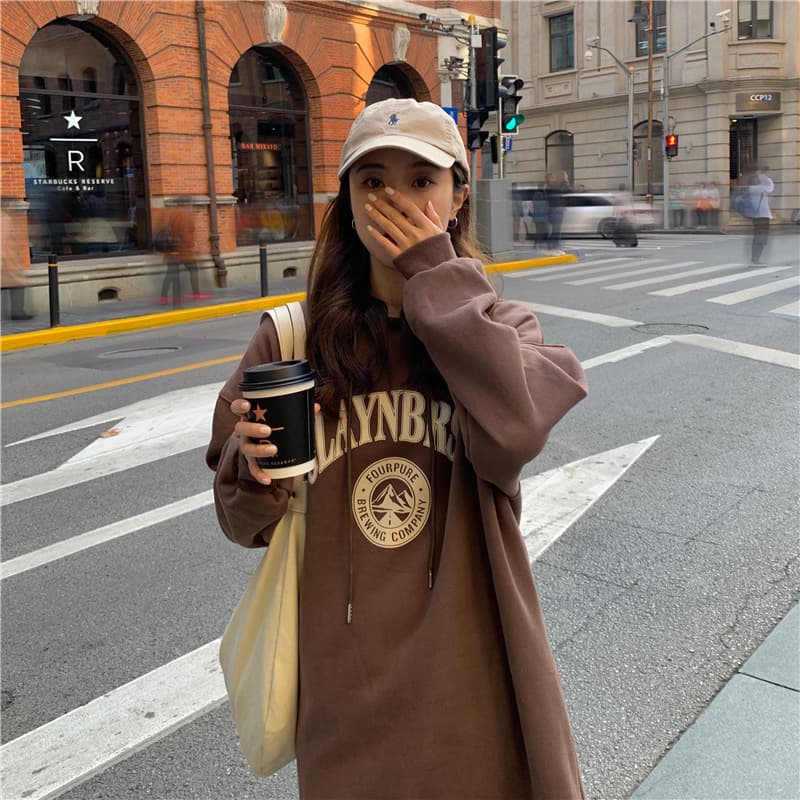 ロングワンピース ゆったりルーズパーカーワンピース