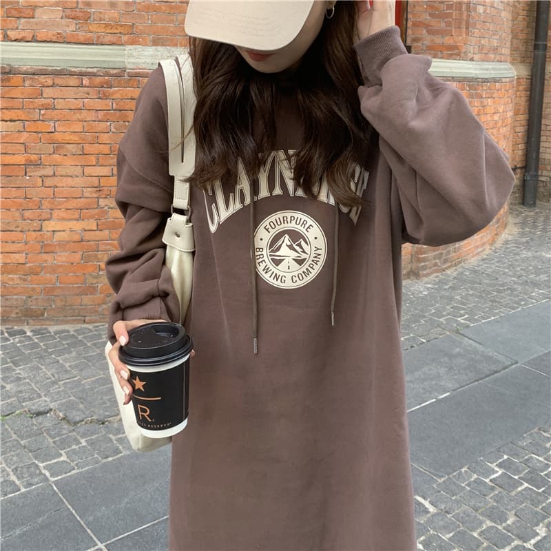 ロングワンピース ゆったりルーズパーカーワンピース