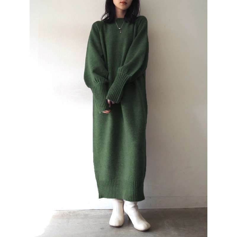 ロングワンピース オーバーサイズ リラックス ニットワンピース