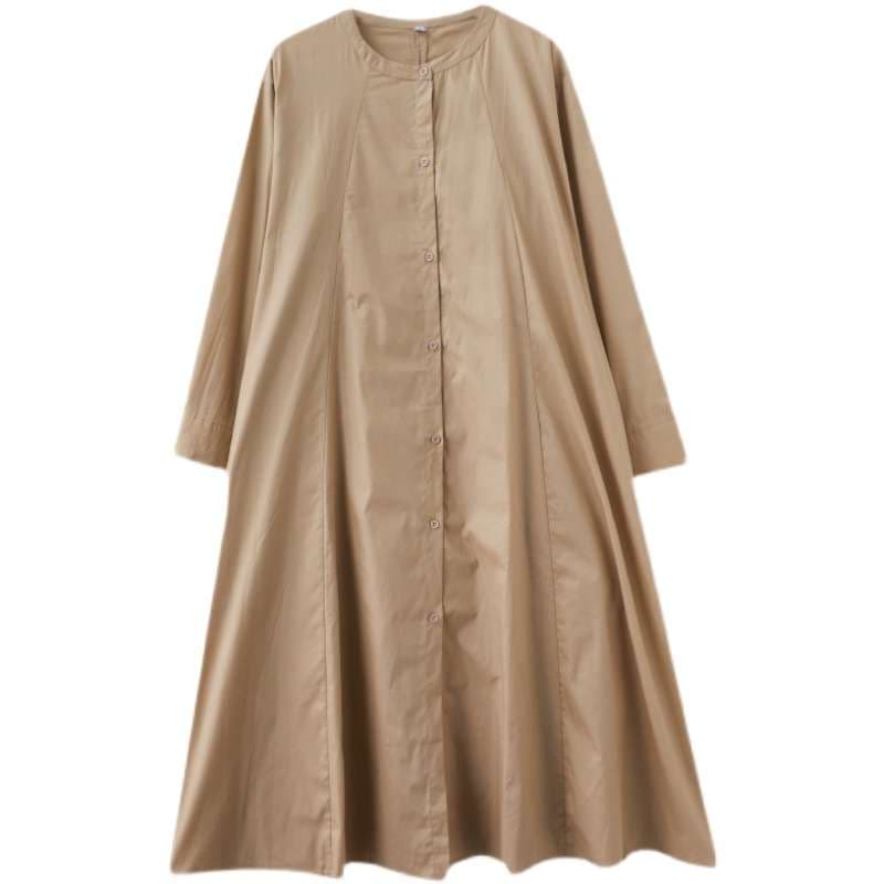ロングワンピース ゆったりシルエットフレアワンピース