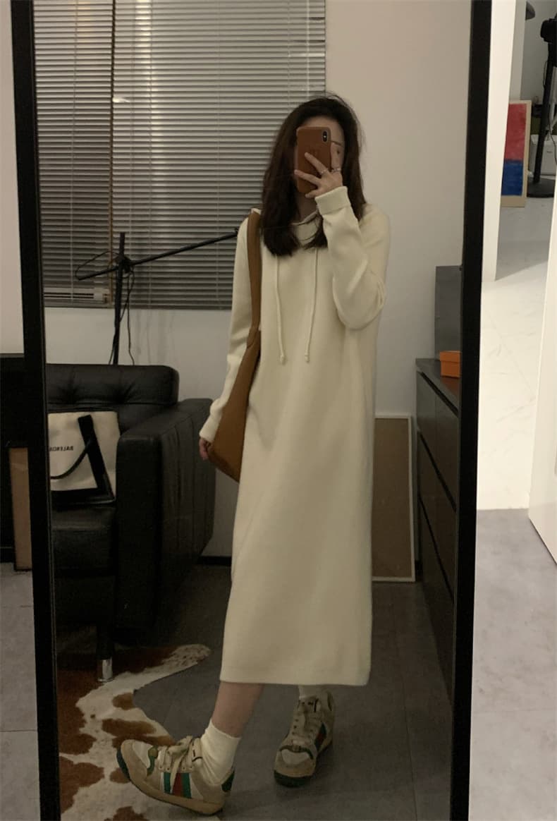 ロングワンピース ゆったりシルエットスウェットワンピース