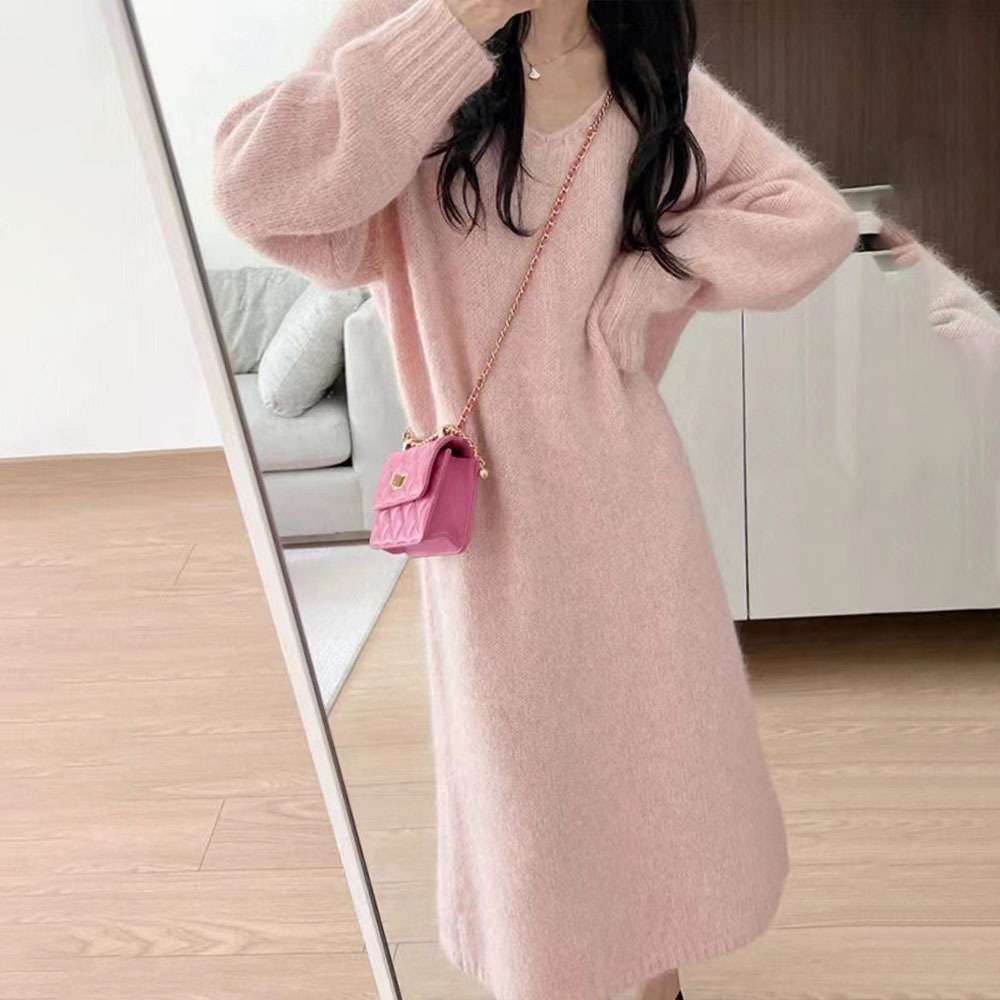 ロングワンピース ふんわり優しい天使のニットワンピース