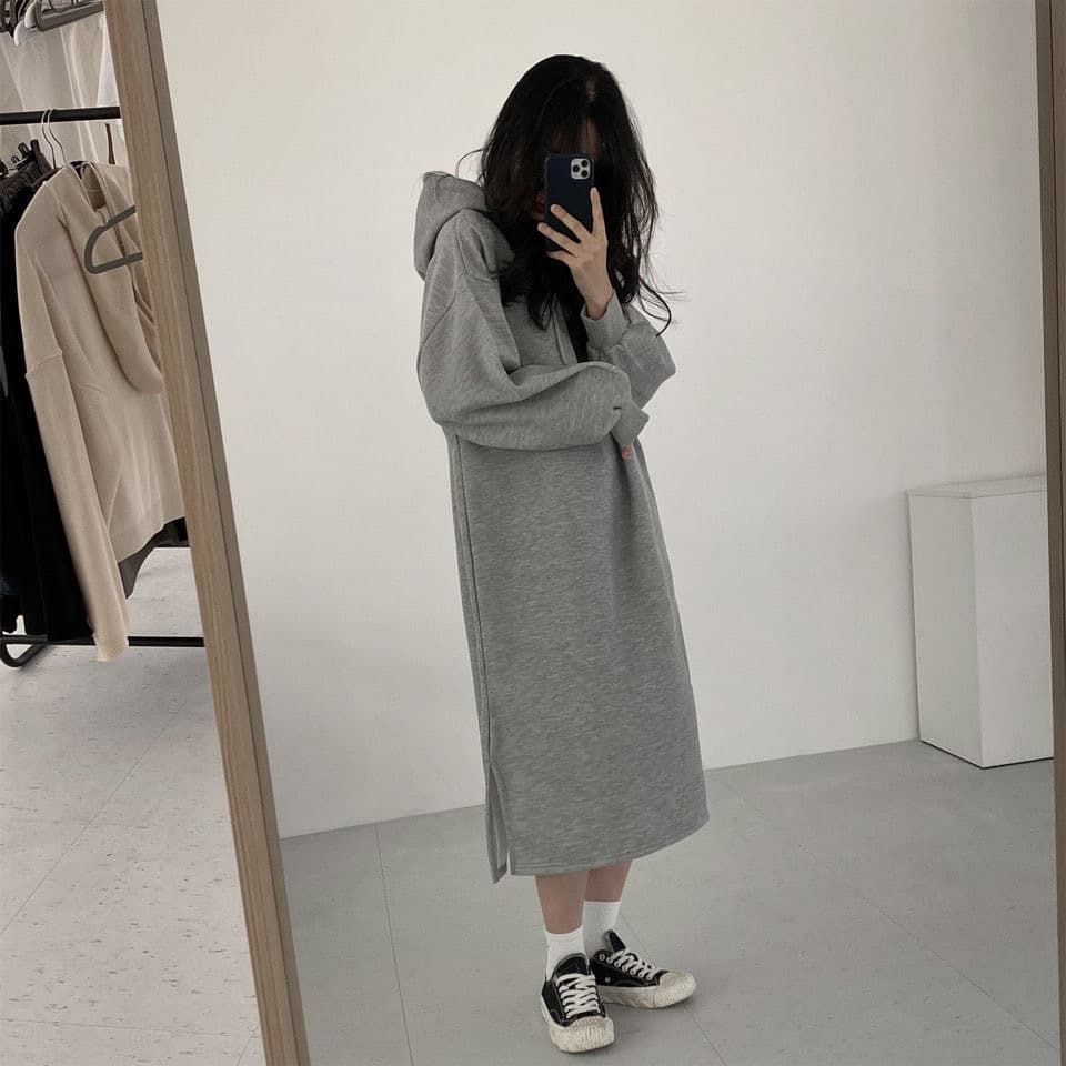 ロングワンピース シンプル パーカー ロング ワンピース