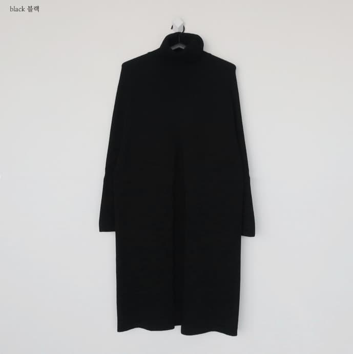 秋冬新作ニットロングワンピース タートルネック体型カバー