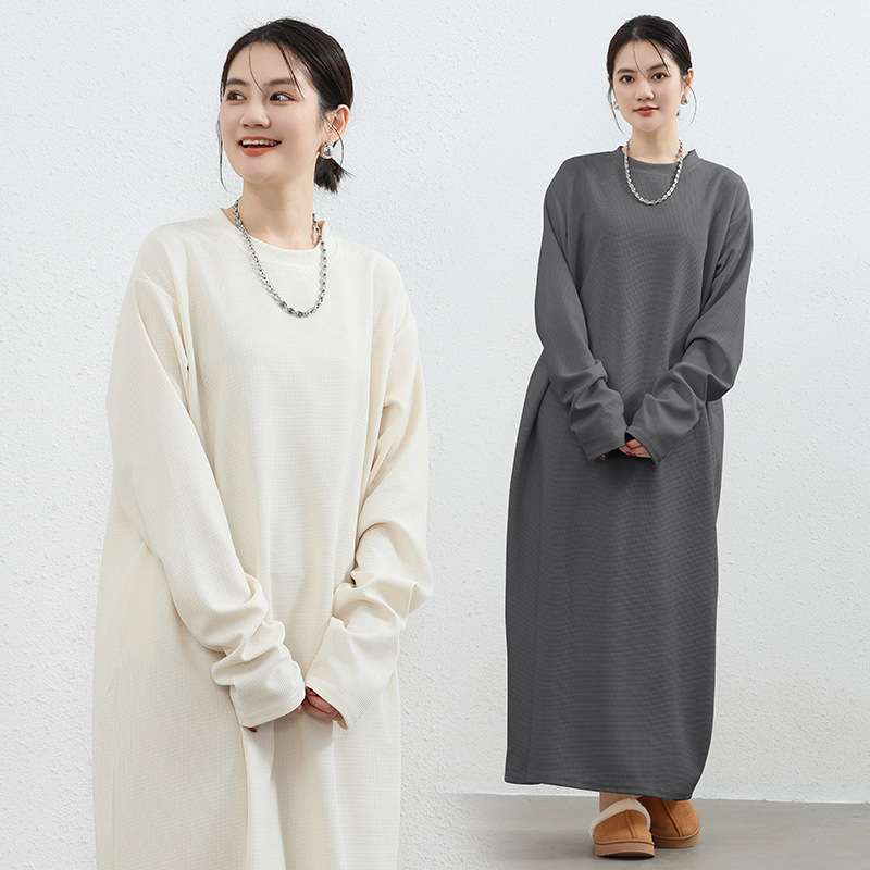 ロングワンピース ゆったり着られる癒しのニットワンピース