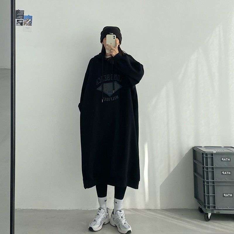 ロングワンピース ゆるふわデイリーフーディワンピース