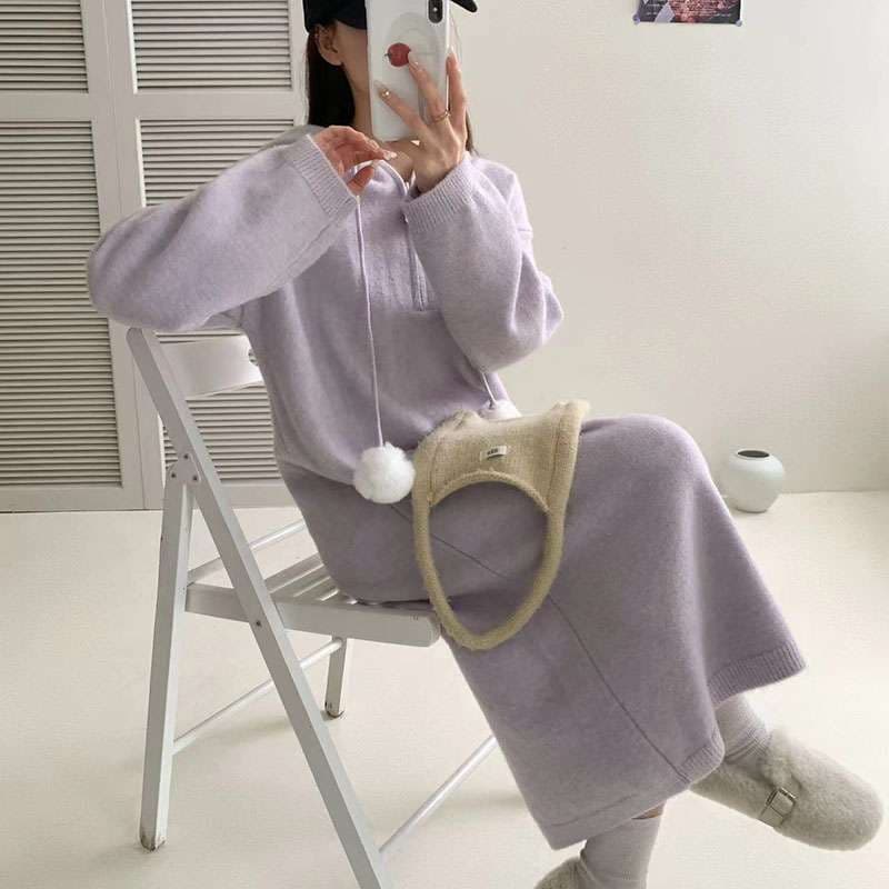 ロングワンピース 癒しの着心地 ふんわりロング丈ワンピース