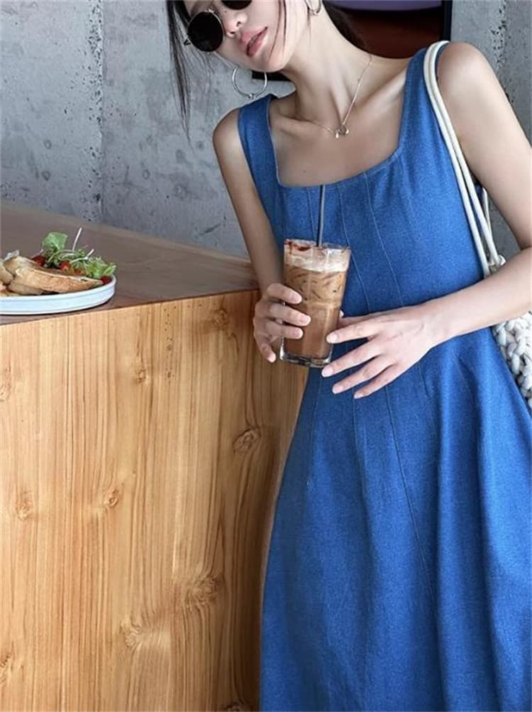 ロングワンピース 夏の大人上品ノースリーブ長袖丈一枚着