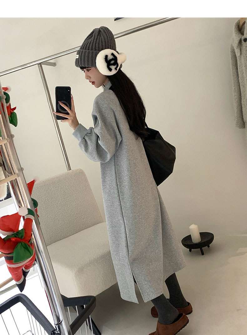 ロングワンピース ゆったりスウェットワンピース