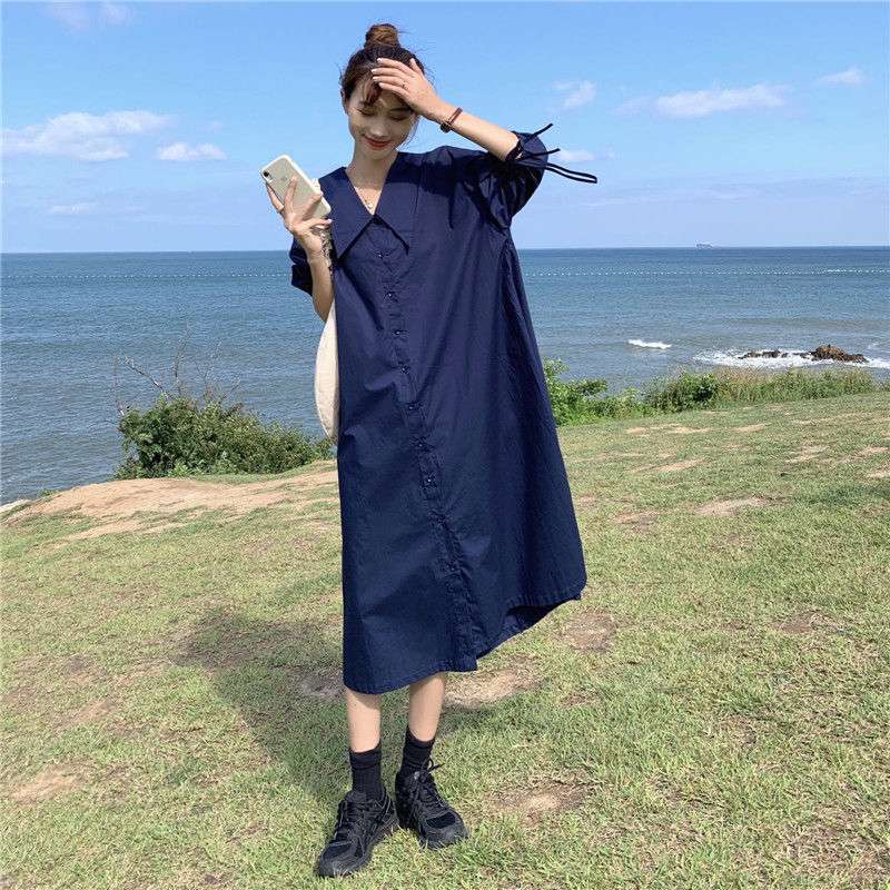 ロングワンピース ふんわり袖のナチュラルワンピース