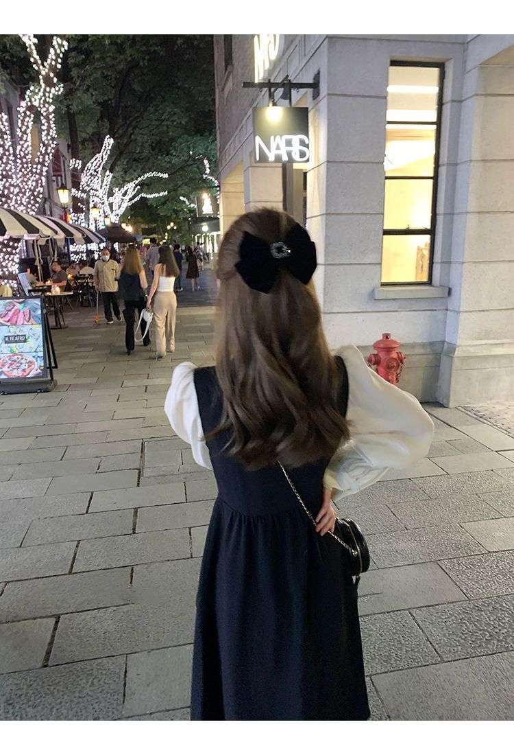 ロングワンピース パフスリーブ クラシカルワンピース