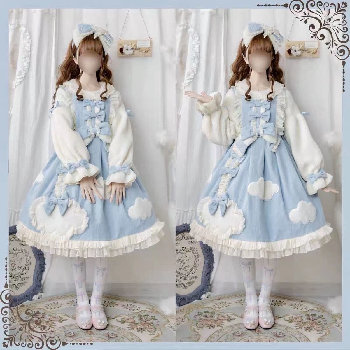 ロングワンピース ふんわり姫袖のロリータワンピース
