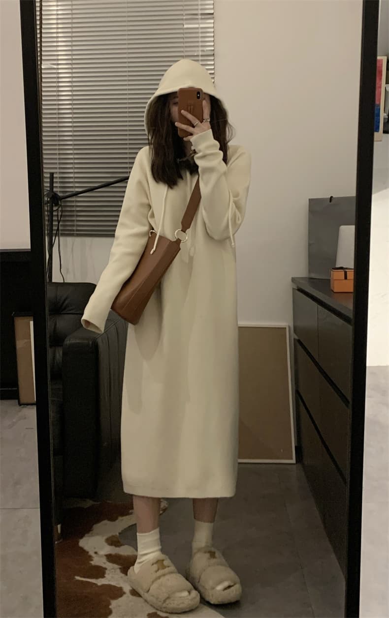 ロングワンピース ゆったりシルエットスウェットワンピース