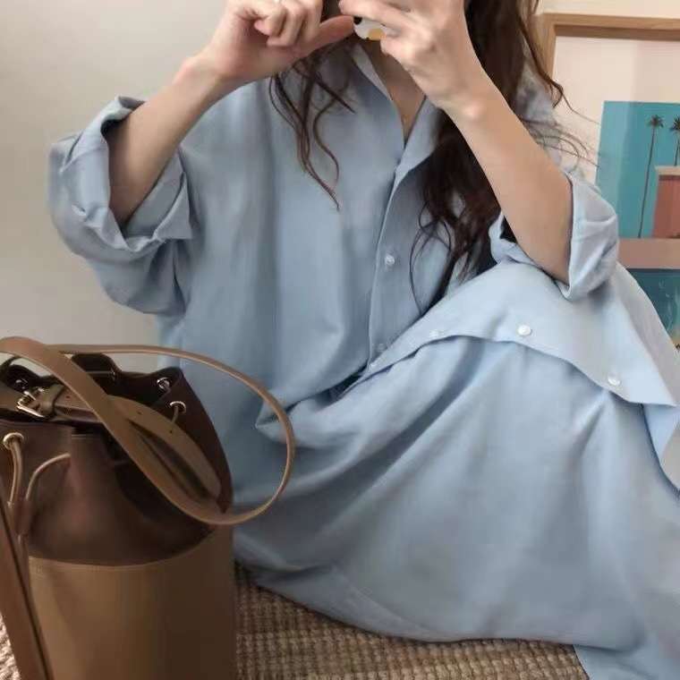 ロングワンピース シンプル リネン ゆったりロングワンピース