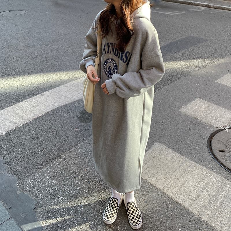 ロングワンピース ゆったりルーズパーカーワンピース