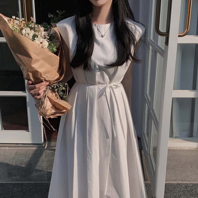 韓国風ノースリーブロングワンピース夏新作甘美ジャンパースカート