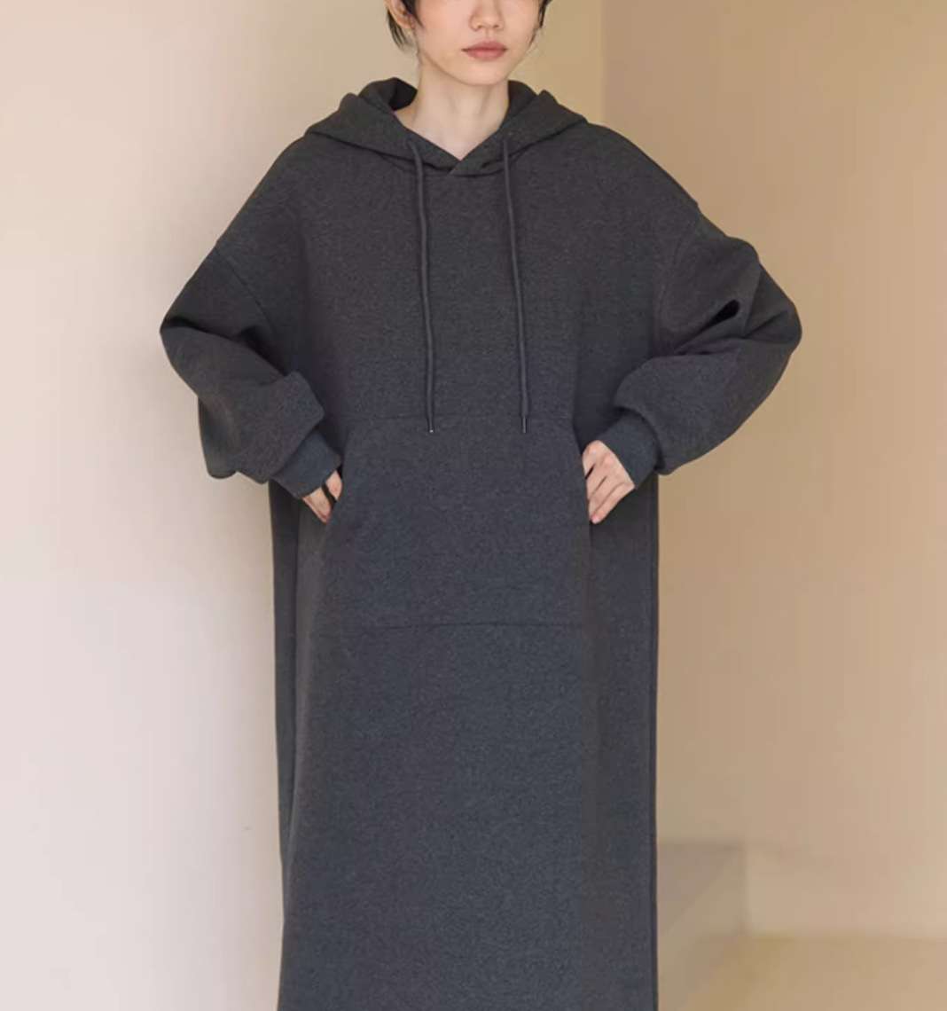 ロングワンピース ふんわりスウェットロングワンピース