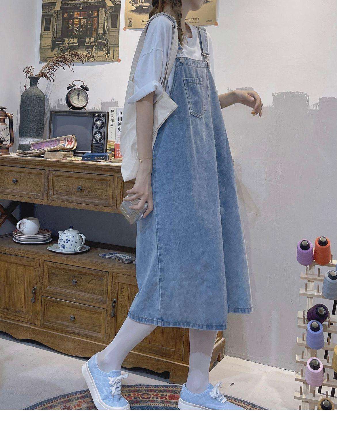 ロングワンピース ふんわり優美なサロペットワンピース