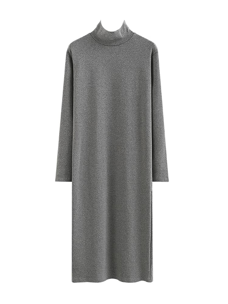 ワンピース タートルネック 優美シルエット 上品タートルネックワンピース
