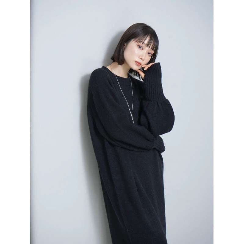 ロングワンピース オーバーサイズ リラックス ニットワンピース