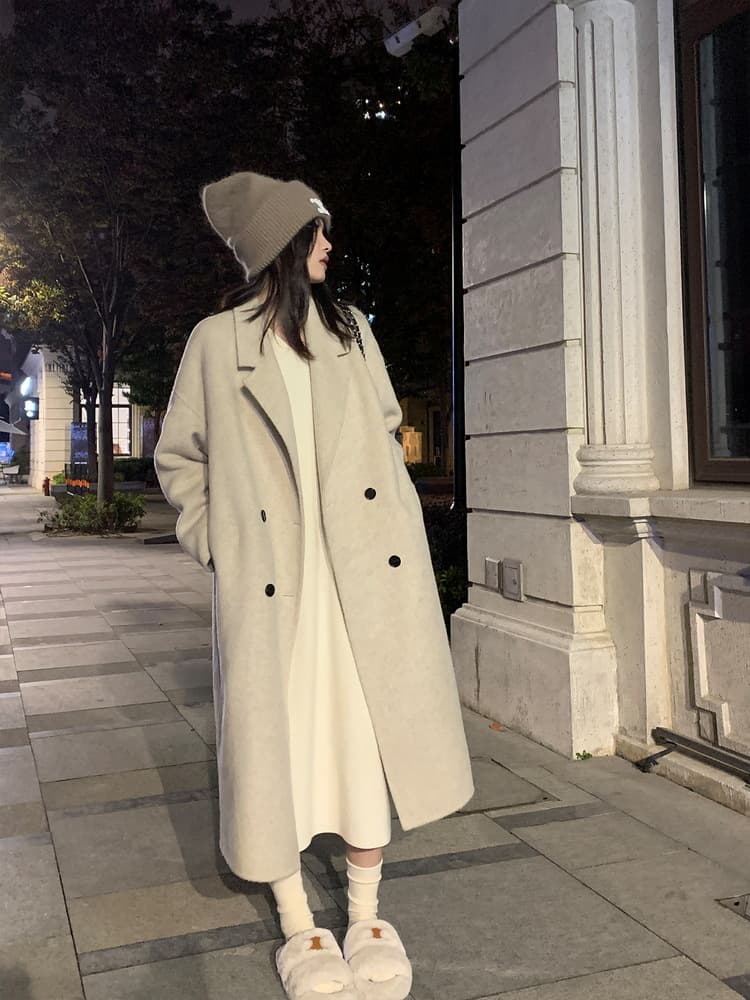 ロングワンピース 大人の雰囲気漂うリブ編みマキシワンピース
