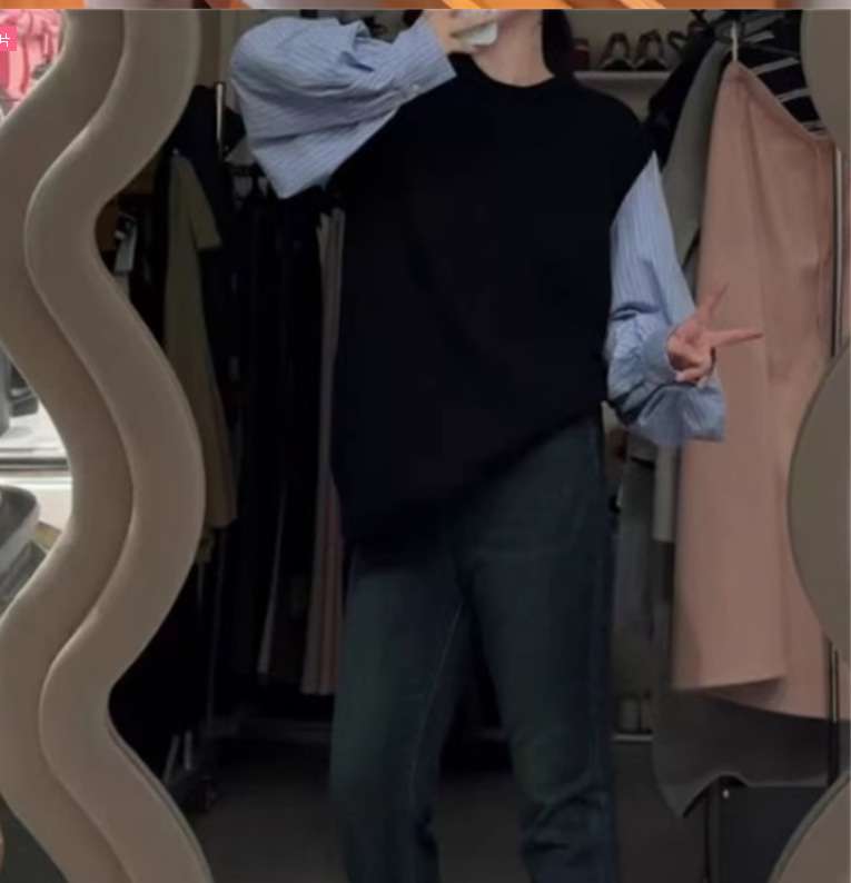 ロングワンピース コットン袖切替ロングワンピース