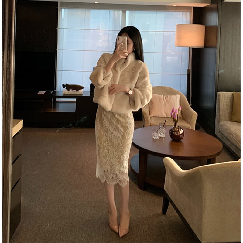 ロングワンピース 優美なレース花柄フルレングスワンピース