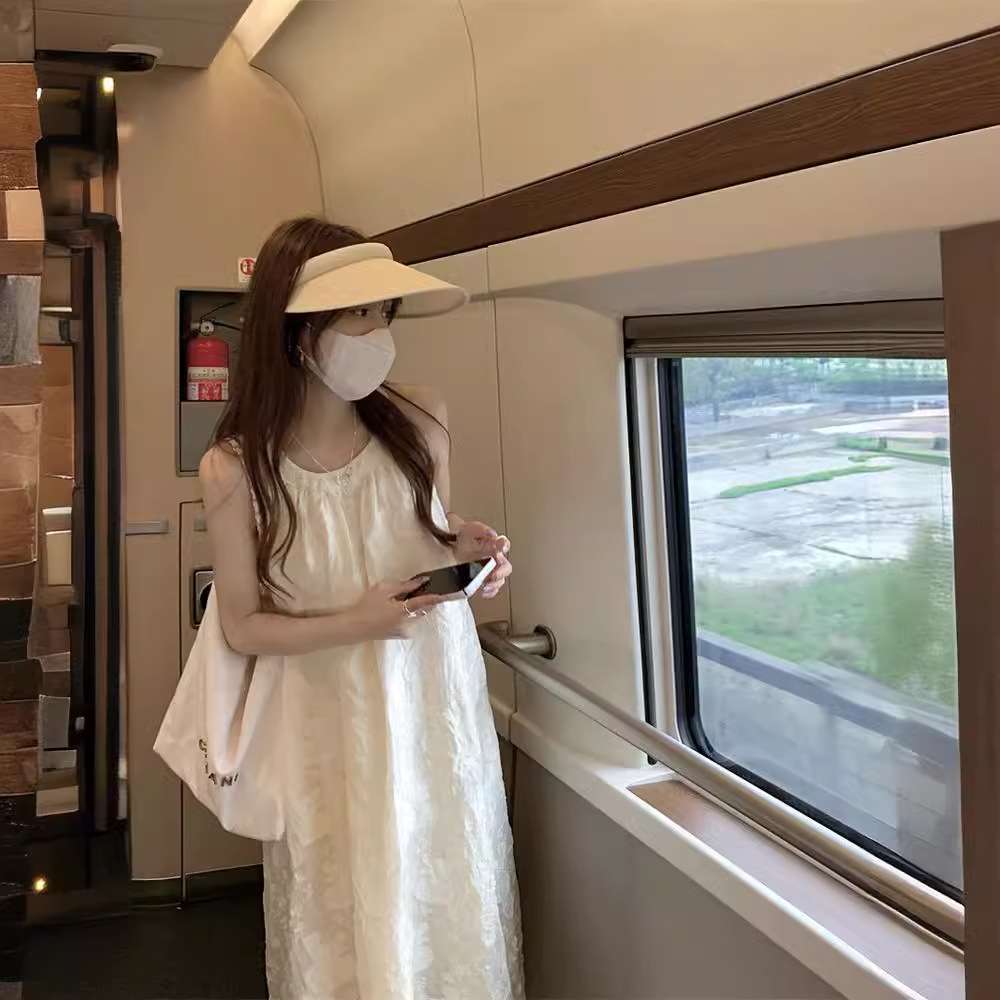 ロングワンピース 優美な光沢感レース飾りノースリーブワンピース