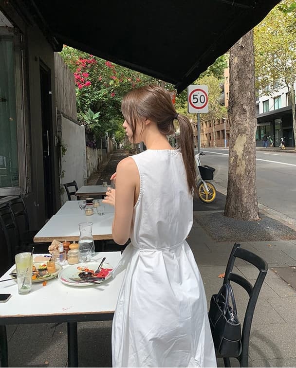 ロングワンピース 春夏新作 袖なしシャツワンピース ロング丈 カジュアル可愛い