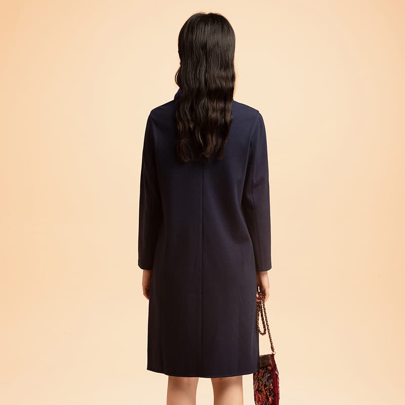 ロングワンピース シンプル優美ストレートワンピース