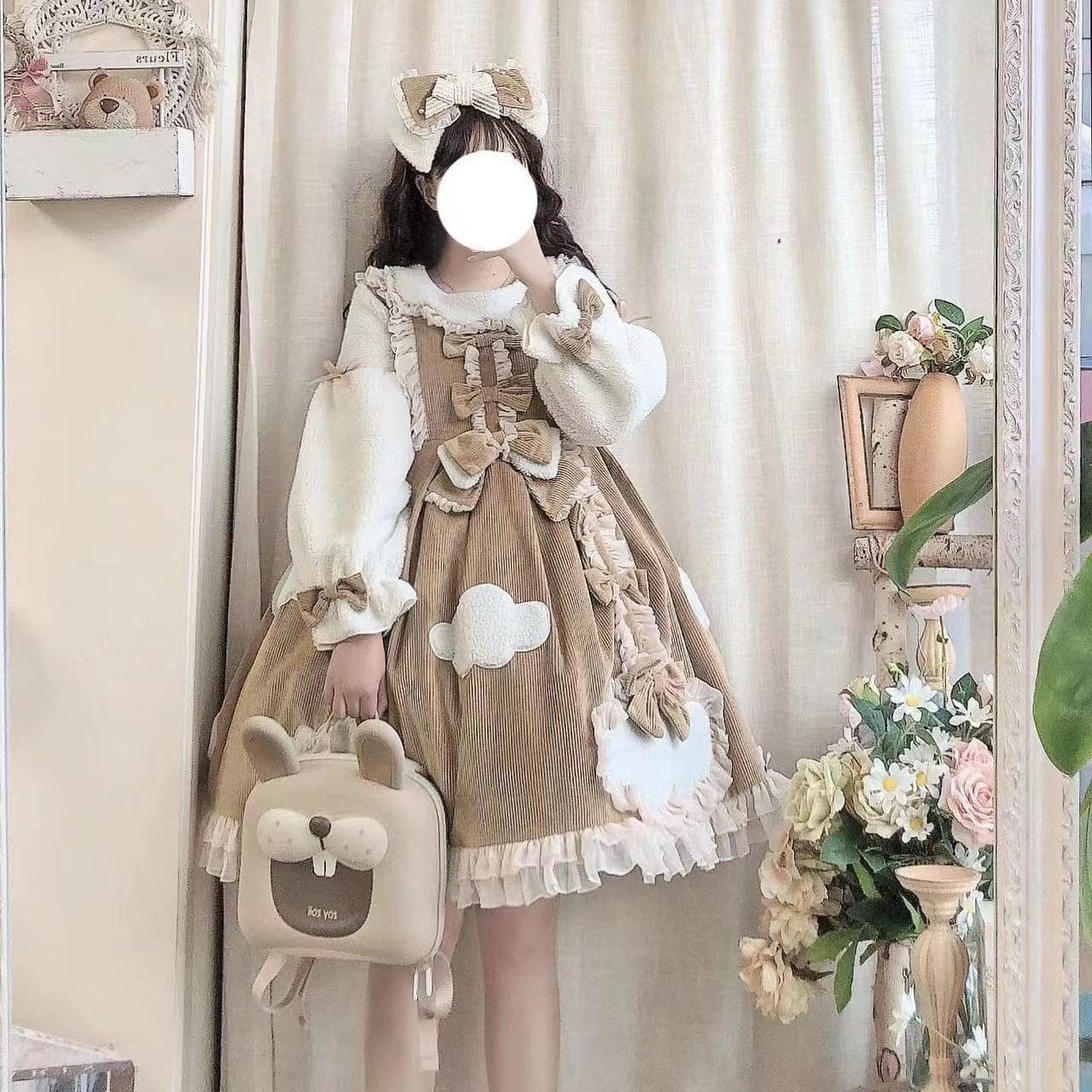 ロングワンピース ふんわり姫袖のロリータワンピース