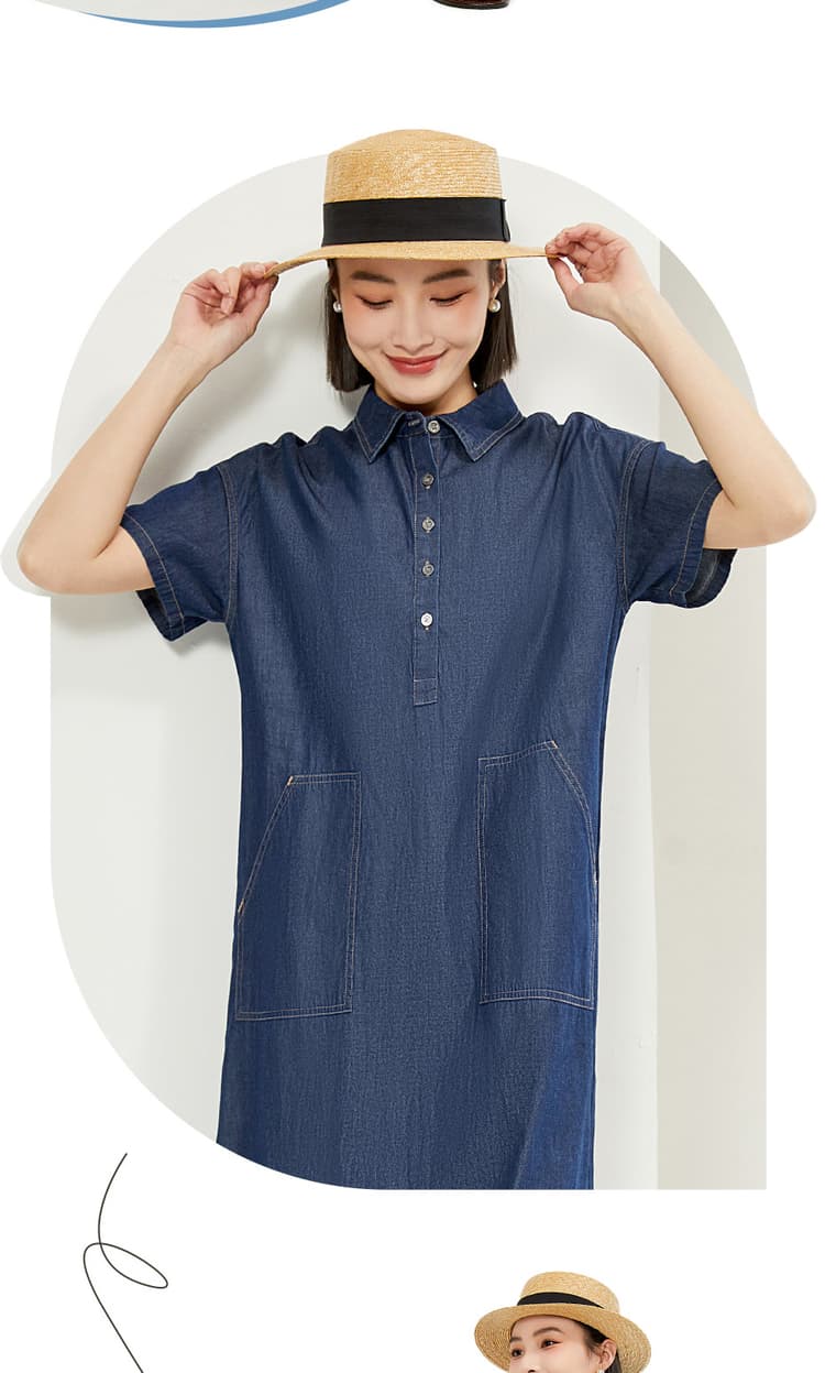 ロングワンピース リラックス楽ちんデニムワンピース